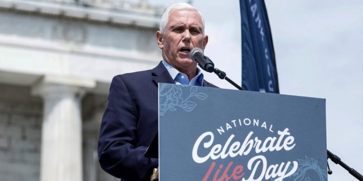 Mike Pence pushes for national 15-week abortion ban one year after fall of Roe v. Wade