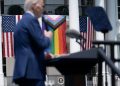 White House accused of US Flag Code violation over Pride Month display
