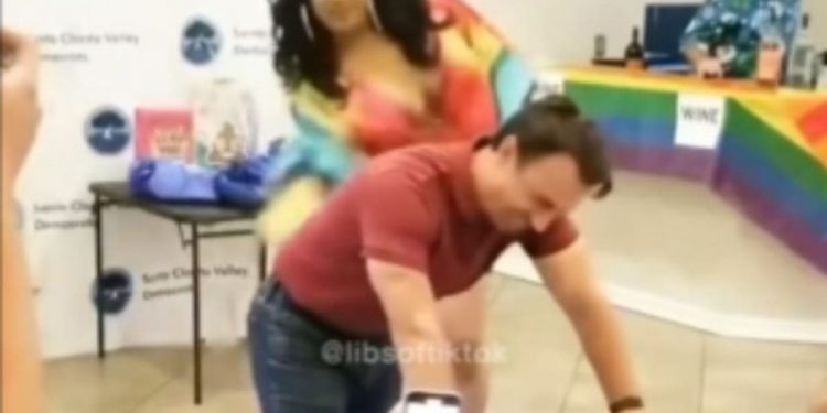California mayor spanked with a paddle by drag queen