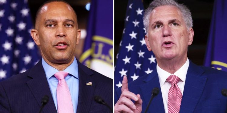 Speaker McCarthy met with Hakeem Jeffries and vowed to play nice after Pelosi called him a ‘moron’