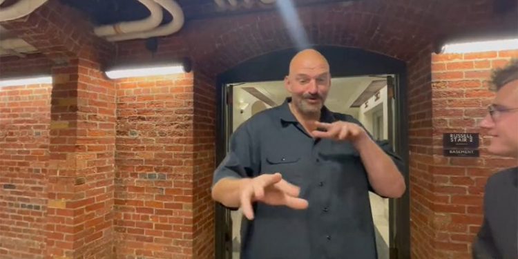 WATCH: Sen. John Fetterman gives odd, animated reaction to news of Biden impeachment inquiry