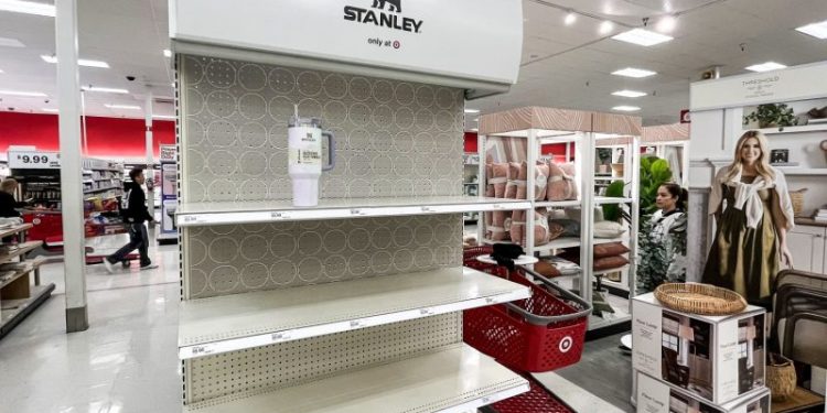 Listings for Stanley tumblers are still attracting dozens of bids on eBay for hundreds of dollars