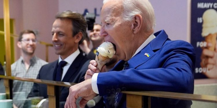 Biden on ice cream outing with Seth Meyers says he hopes for Gaza ceasefire by ‘end of the weekend’