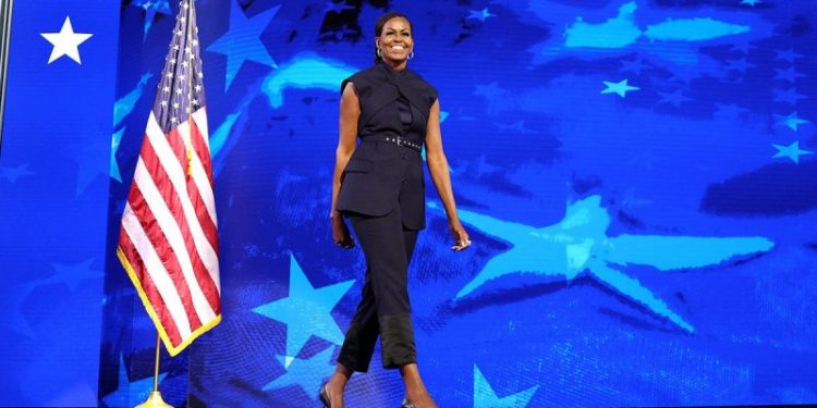 Michelle Obama wore nearly $3K pantsuit to DNC while touting her parents were ‘suspicious’ of the wealthy