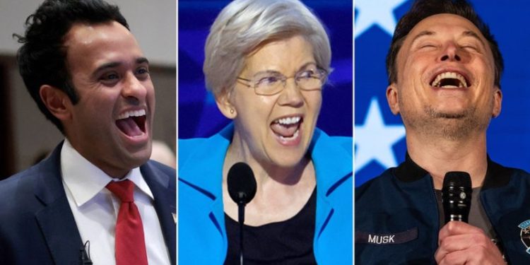 Elizabeth Warren gets sarcastic after Trump taps Musk, Ramaswamy for DOGE: ‘Yeah, this seems REALLY efficient’