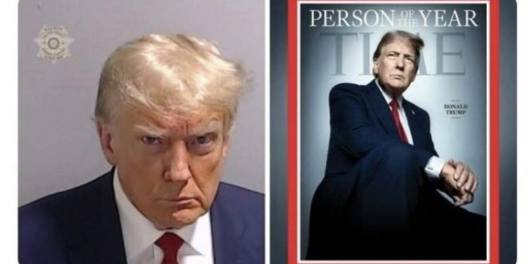 Trump posts ‘how it’s going’ message contrasting Time Person of the Year cover with mugshot