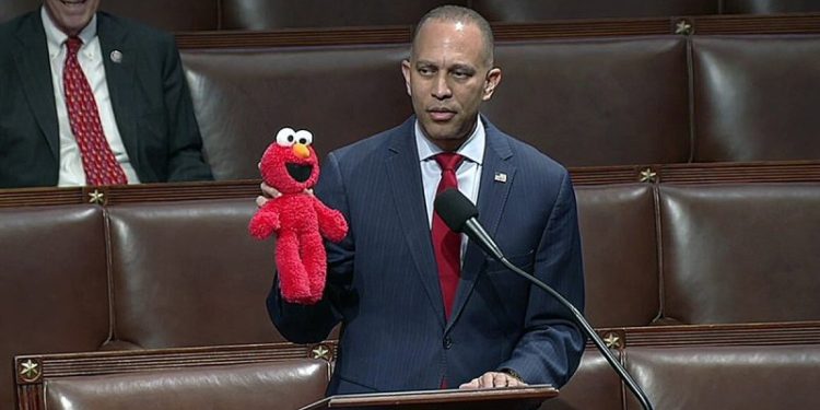 ‘Killed off Elmo’: Jeffries brings along stuffed friend for stunt on House floor