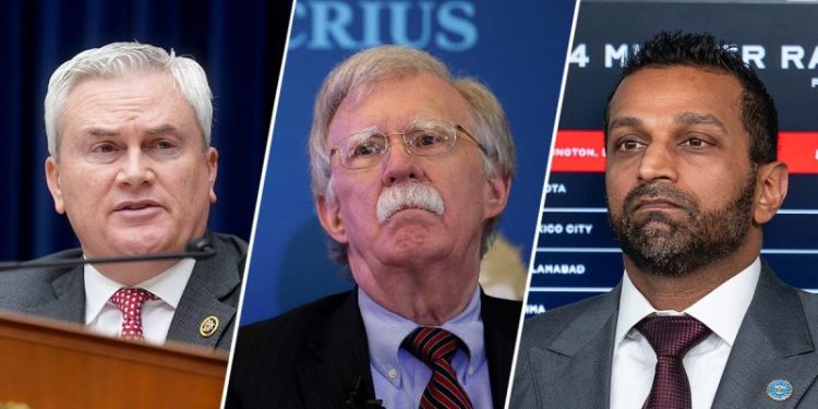 James Comer praises Kash Patel for ‘holding deep state accountable’ as FBI raids John Bolton’s home