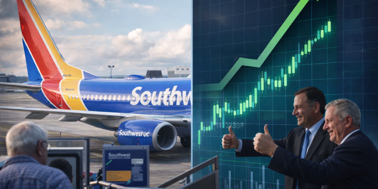 Southwest shares soar on fourfold profit-jump forecast as assigned seating kicks in